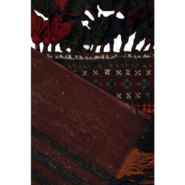Textile Rug & Kilim’s Baluch Tribal Scatter Rug in Burgundy With Geometric Patterns For Sale - Image 7 of 8