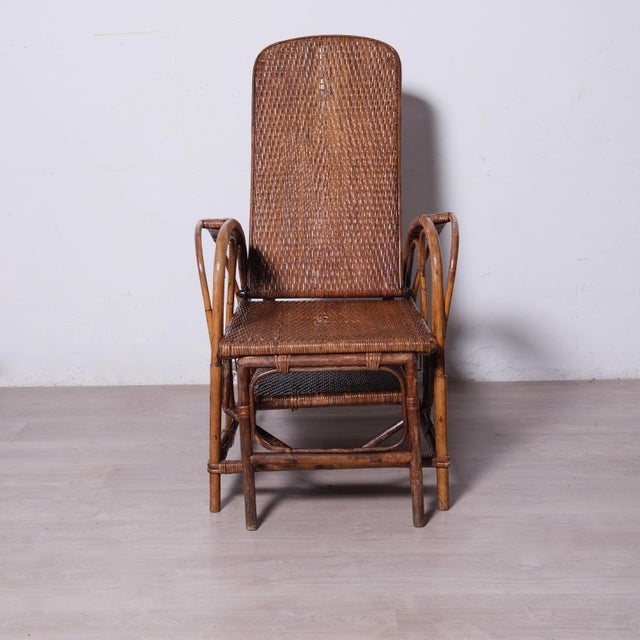 Italian Rattan Chaise Lounger, 1920s For Sale - Image 6 of 18