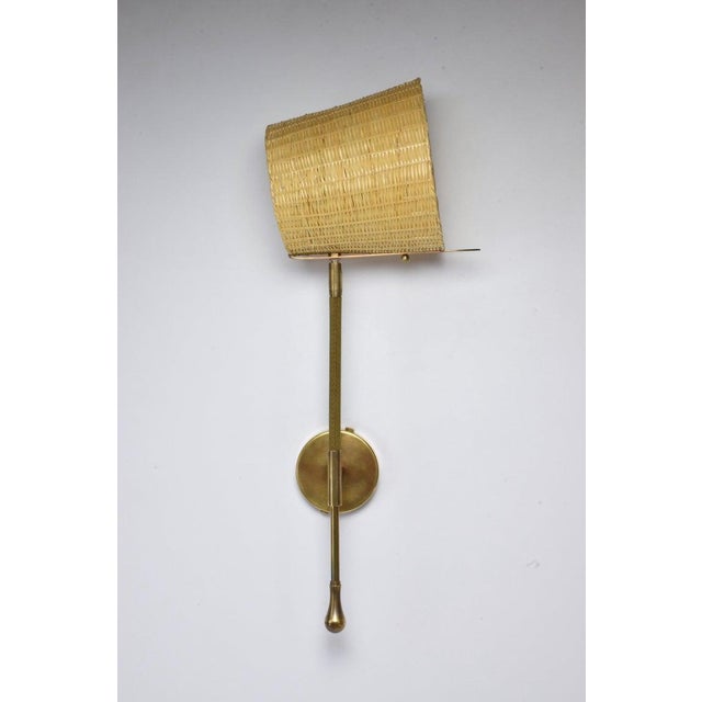 Contemporary Ancora-W2 Contemporary Polished Brass Wicker Wall Light Sconce Jonathan Amar For Sale - Image 3 of 13