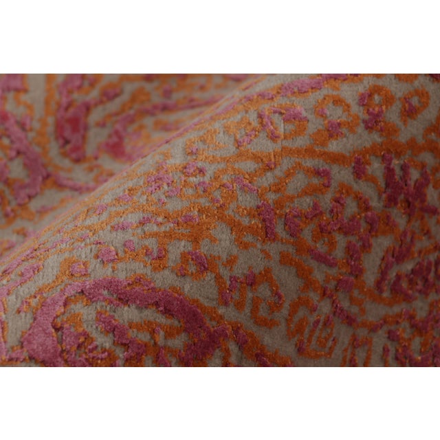 Rug & Kilim’s Paisley Style Transitional Rug in Red, Orange, Pink Floral Pattern For Sale In New York - Image 6 of 7