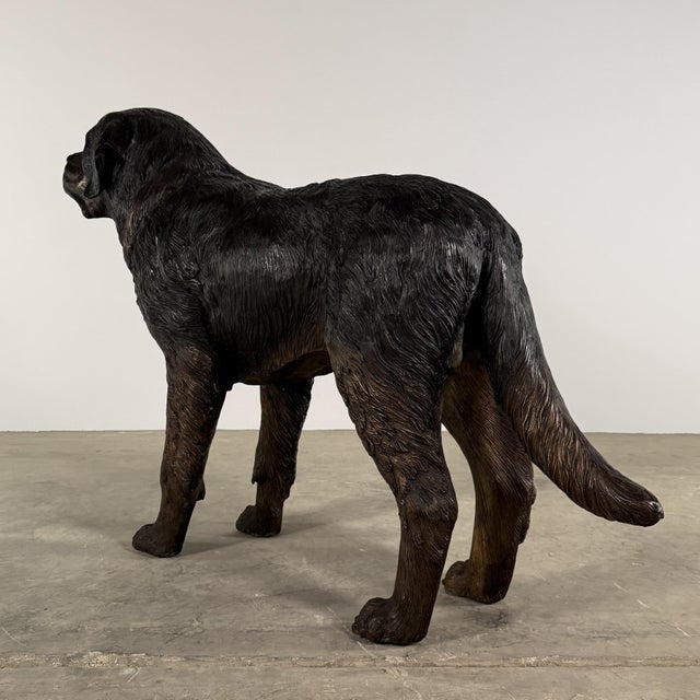 Bronze Large Bronze Mastiff (St. Bernard) Dog Sculpture – 48” Guardian Estate Statue For Sale - Image 8 of 10