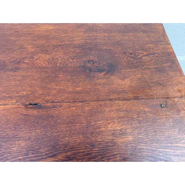 Antique Early American Primitive Rustic Style Painted 1 Drawer Work Dining Table For Sale - Image 11 of 17
