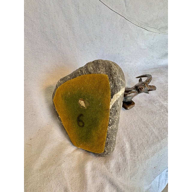 20th Century French Charles Reussner Bronze Ibex Sculpture For Sale - Image 12 of 12