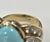Vintage Italian 18k Gold 10 Carat Turquoise Oval and 2.32 Carats Diamond Ring, Size 6 For Sale In Los Angeles - Image 6 of 6