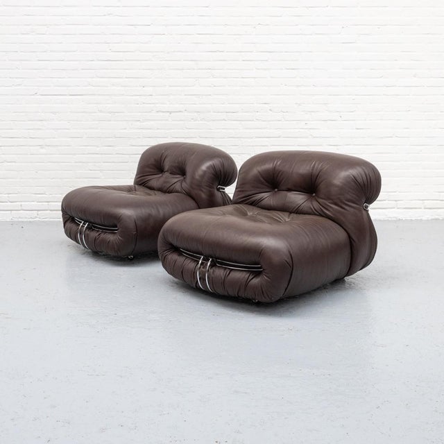 Iconic ‘Soriana’ armchair, designed in 1969 by Afra & Tobia Scarpa for Cassina. This is an original 1970s edition,...