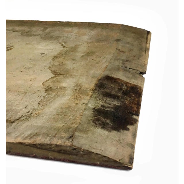 Cinnamon Antique Carved Wood Gold Relief Chinese Wall Panel For Sale - Image 8 of 10