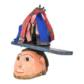 Early 20th Century Yoruba Gelede Mask with Figure Nigeria For Sale