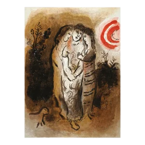 Chagall Lithograph Naomi and Her Daughters in Law 1960 Drawing for Bible