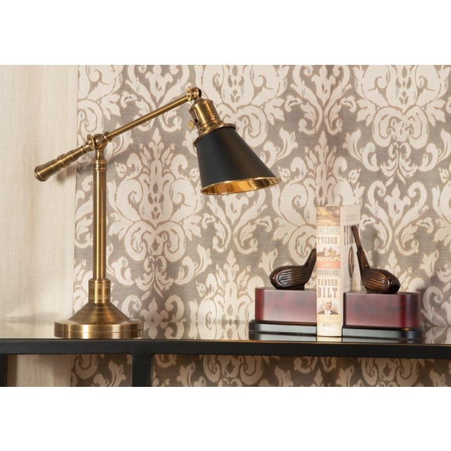 Antique patina on solid brass with brass shade 19h x 7w x 7d