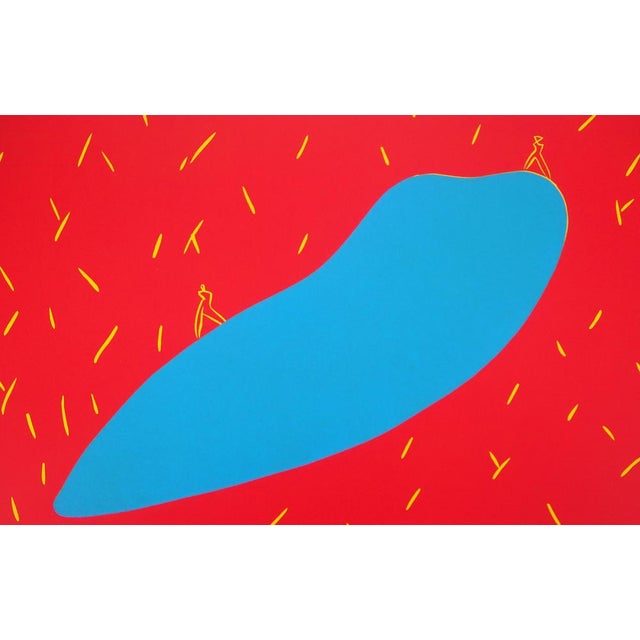 Contemporary Aki Kuroda: Our Blue Planet, 1993, Original Linocut For Sale - Image 3 of 7