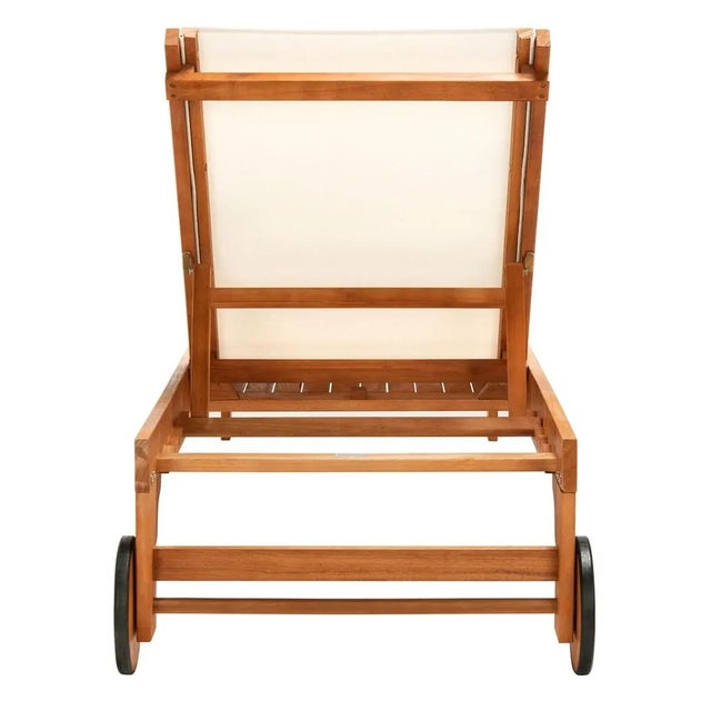 Wood Ralden Sunlounger - Natural/Beige For Sale - Image 7 of 10