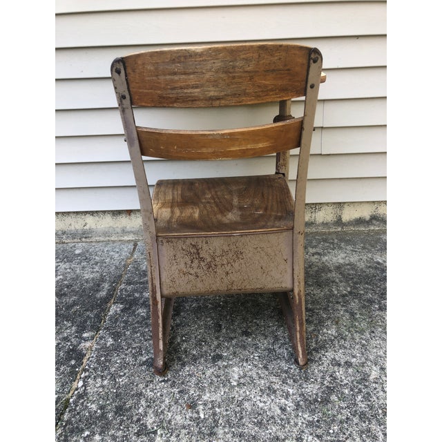 Antique childrens desk with attached chair new arrivals