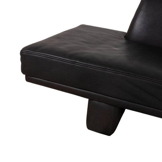 Visavis Leather Set Three-Seater Sofa Couch Chaise Lounge in Black by Brühl, Set of 2 For Sale - Image 9 of 18