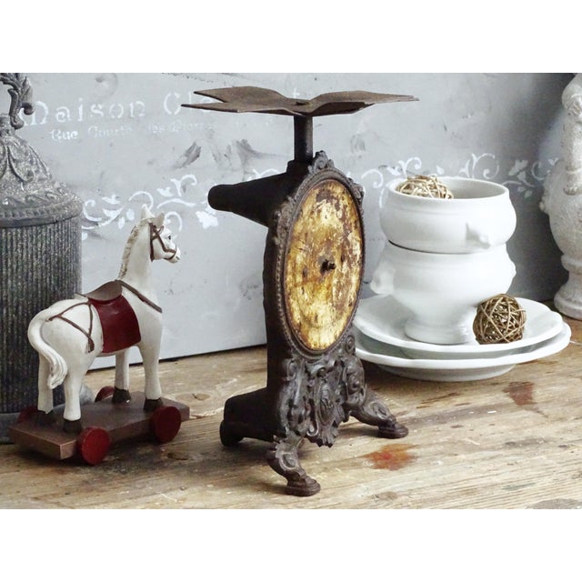 1900 - 1909 Antique Iron Kitchen Scale Wirtschafts, Ornate Household Scale For Sale - Image 5 of 12