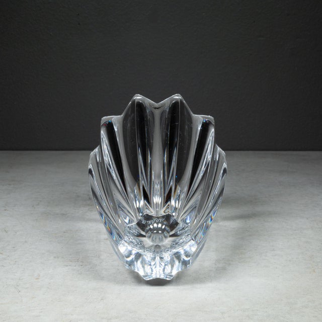 Modern Vintage Orrefors Crystal Fleur Vase, Signed, Sweden For Sale - Image 3 of 6