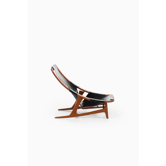 Holmenkollen Brass & Leather Lounge Chair by Arne Tidemand-Ruud for Norcraft, 1960s For Sale - Image 11 of 13