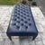 Lee Industries Blue Tufted Bench Extra large faux blue leather bench. Great for seating or add a tray or two and make it a...