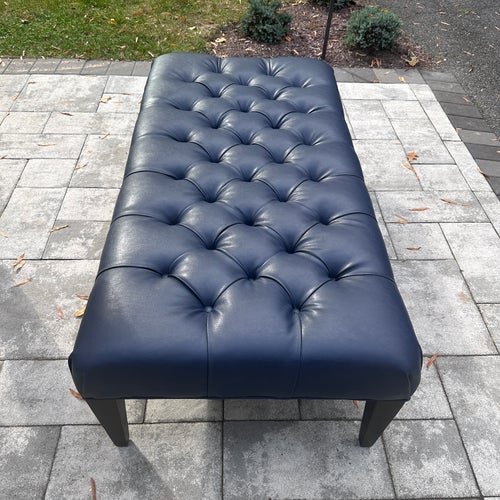 Lee Industries Blue Tufted Bench