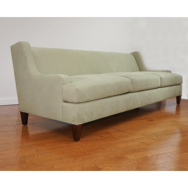 Maxfield Sofa, Lichen Ultrasuede For Sale In New York - Image 6 of 8