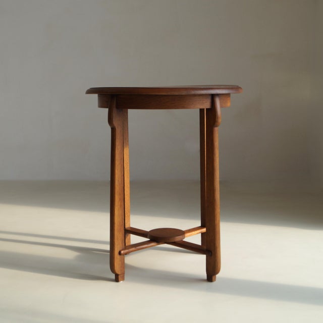 Dutch Art Deco Amsterdam School Oak Side Table, 1920s For Sale - Image 4 of 10