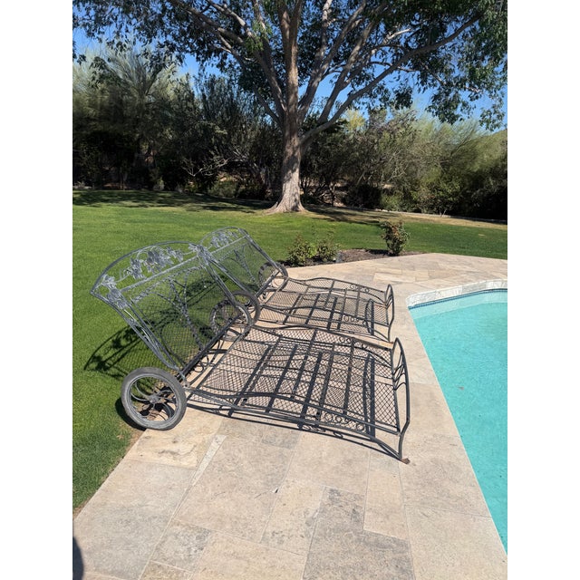 1970s Style Wrought Iron Salterini Double Chase, 2 Pieces For Sale - Image 10 of 12
