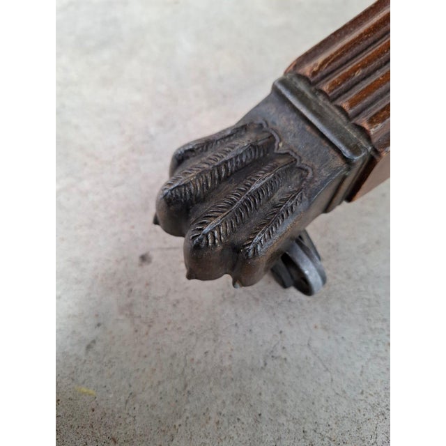 Tan Vitnage Coffee Table with Leather Top For Sale - Image 8 of 9