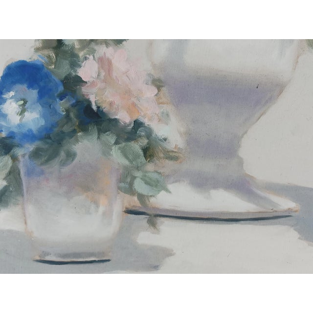 Andre Gisson Listed Vintage Floral Oil Painting Impressionist Peonies For Sale In Milwaukee - Image 6 of 9