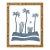 Blue Lyford Palm Collage in Bamboo For Sale