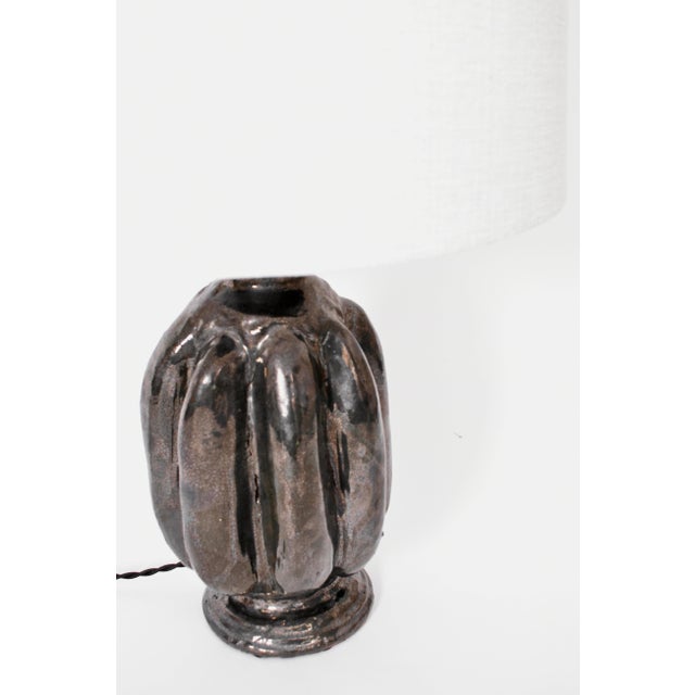 Neoclassical Anthracite Ceramic Lamp by Helder, 2024 For Sale - Image 3 of 5