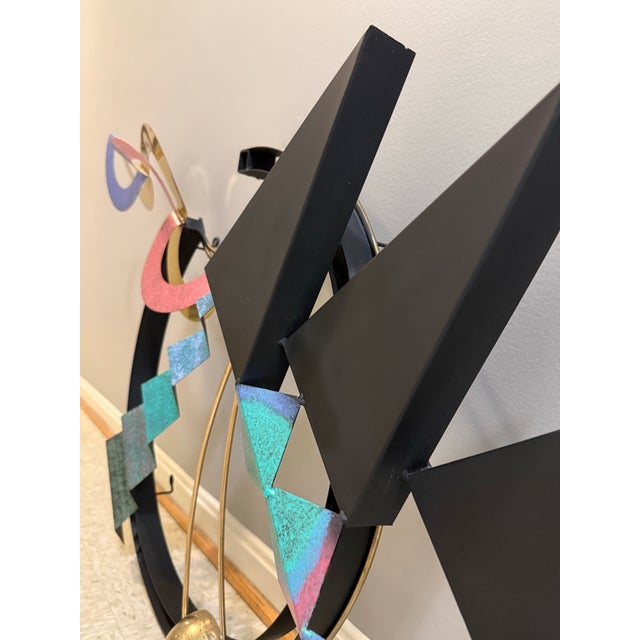 Vintage 1996 Large Curtis Jeré Signed and Dated Postmodern Memphis Style Mixed Media Wall Sculpture - 45" For Sale - Image 10 of 14
