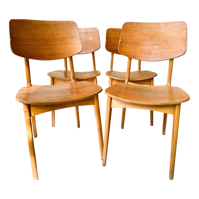 French School Chairs from Stella, 1950s, Set of 4 For Sale