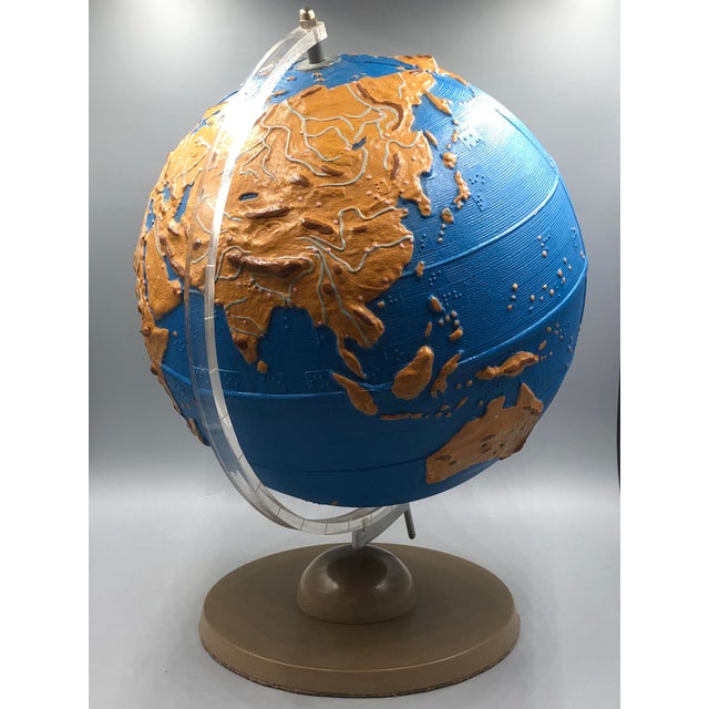 Vintage Globe for Blind People in Louis Braille, 1940s For Sale - Image 9 of 16