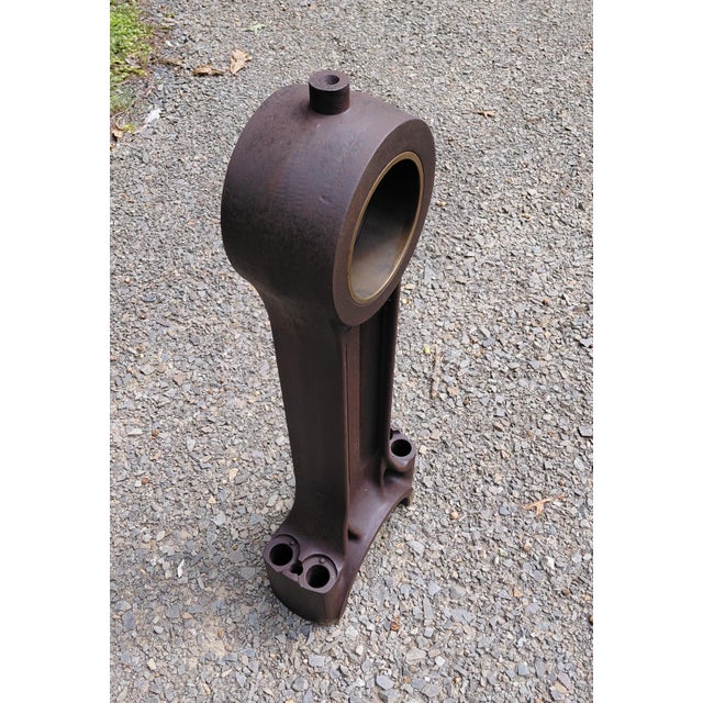 1930s Locomotive Piston Connecting Rod Cast Iron and Brass For Sale - Image 4 of 5
