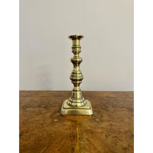 Large Antique Victorian Brass Candlesticks, 1860, Set of 2 For Sale - Image 4 of 6