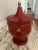 Mid Century French Scarlet and Gold Tole Covered Urn Ice Bucket For Sale - Image 4 of 12