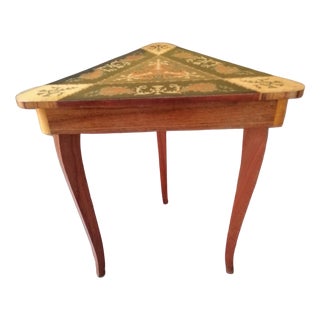 Triangular-Shaped Inlaid Jewelery Table For Sale