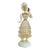 Murano Antique Queen in Gold Leaf Holding Flowers Italian Art Deco Glass Woman Sculpture Figure For Sale