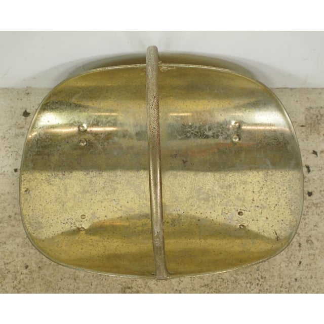 Vintage Brass Plated Steel Firewood Log Holder For Sale - Image 6 of 8