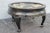 Chinoiserie 1940s Black Lacquered Asian Chinoiserie Coffee Table With Stone Detail For Sale - Image 3 of 12
