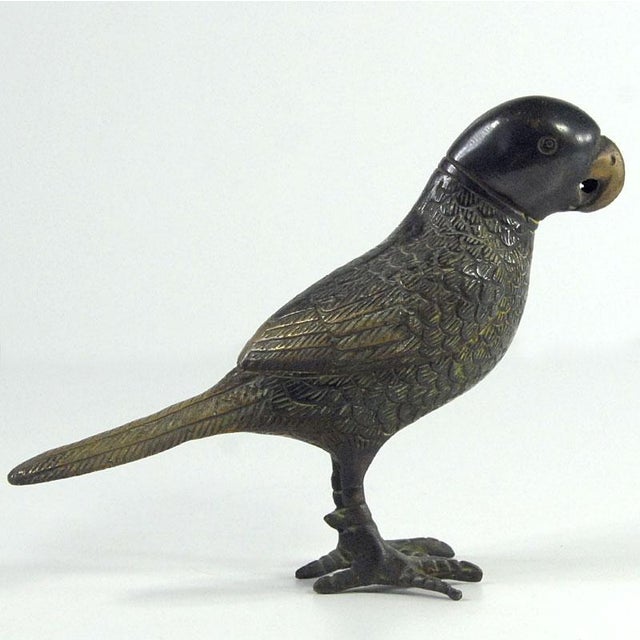Vintage Bronze Parrot Figurine For Sale - Image 5 of 8
