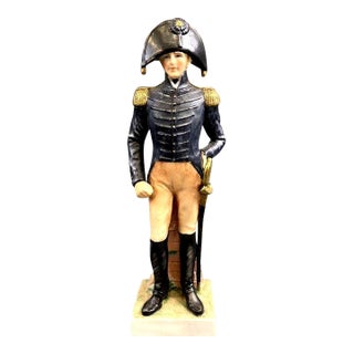 Vintage Sadek 1814 U S Army General Staff Officer Figurine Hand-Painted Porcelain For Sale