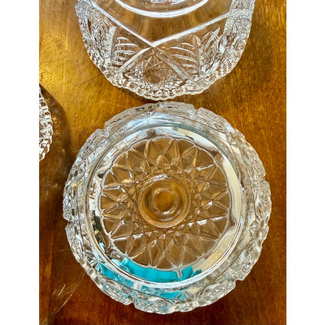 Glass Early 20th Century American Brilliant Nappy Bowls - Set of 3 For Sale - Image 7 of 12