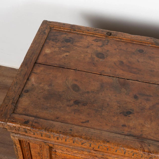 Hand Carved Large Pine Trunk, Circa 1800 For Sale - Image 6 of 12