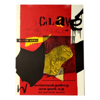 Lithographic Poster for the Antpni Clave Exhibition in New York, 1974 For Sale
