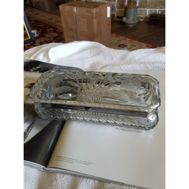 Large Antique American Brilliant Cut Glass Box For Sale - Image 4 of 7