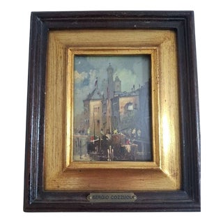 Sergio Cozzuol, Miniature, Oil on Copper, 1960s, Framed For Sale