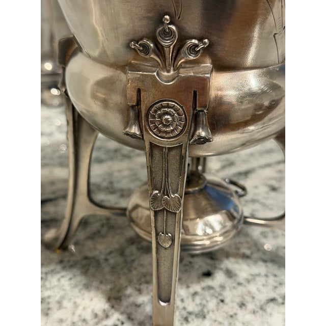 1870s Reed & Barton Egyptian Revival Silverplate Samovar With Lion Finial For Sale - Image 16 of 17