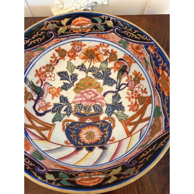 Antique Japanese Meiji Imari Porcelain Centrepiece Bowl, 1860s For Sale - Image 9 of 11