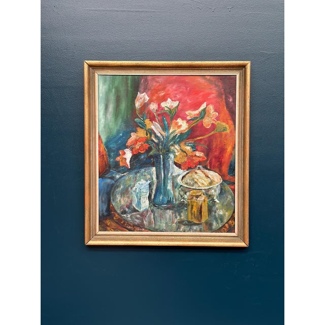 Scandinavian Artist, Vase, 1960s, Oil on Panel, Framed For Sale - Image 12 of 13