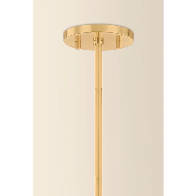 Mitzi Pia 16 in. 1 Light Pendant in Aged Brass and Ceramic Butter Crackle Finish For Sale - Image 10 of 14
